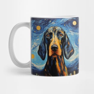 Black and Tan Coonhound Night painting Mug